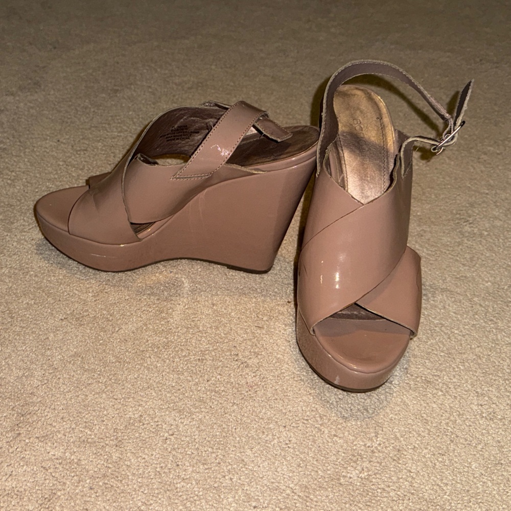 BCBGeneration Nude Imana Wedge Sandals